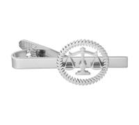 Hemobllo Barrette à Cravate en Acier Inoxydable pour Homme Balance Justice, Bords Polis pour Avocats Lors d'Événements Professionnels