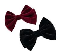 Hemobllo Barrettes à Cheveux Vintage Nœuds En Velours 2 Pièces Grosse Taille Rouge Vin Et Noir Pinces à Ressort Pour Femmes Et Filles Usage Quotidien