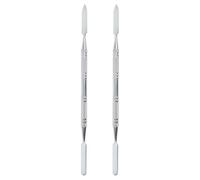 Hemobllo Bâtonnet Mélangeur de Maquillage 2pcs Outil Professionnel en Acier Inoxydable Argenté pour Mélanger Pigments et Fond de Teint, Usage Maison ou Professionnel