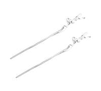 Hemobllo Bâtonnets à Cheveux 2 Pièces Vintage en Alliage de Zinc Argenté Solides et Faciles à Utiliser pour Banquet et Mariage, Accessoires Élégants pour Cheveux Longs