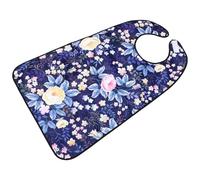 Hemobllo Bavoir Imperméable pour Adulte Bleu Foncé Bavoir Repas Récupérateur Protection Anti-Taches Réutilisable pour Personnes Âgées et Soins en Ehpad