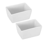 Hemobllo Bocal Cuisine Rectangulaire 170 Ml en Céramique Blanche, Porte-sachets de Sucre Multifonctionnel, Compatible Café et Thé, Lot de 2 Pièces pour Table à Manger et Coin Café
