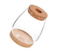 Hemobllo Bocal en Verre Terrarium Micro-Paysage Bouteille de Micro-Paysage, Conteneur D'écosystème en Bambou et Verre, 1 Set, pour Fleurs et Mousse, Intérieur, Chambre