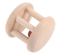 Hemobllo Bois à Rouler Éducatif pour Bébé 0-2 Ans, D’éveil Sensoriel en Bois Naturel, Stimulation Motricité Fine, Anneau à Saisir, Présent Naissance Garçon et Filles Style Aléatoire