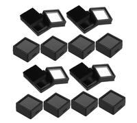 Hemobllo Boîte à Bijoux en Verre Noire, Coffret de Présentation Rectangulaire 12 Pièces pour Diamants et Pierres Précieuses, Protection, Maison et Voyage