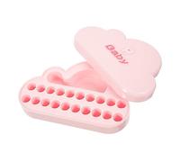 Hemobllo Boîte à Dents de Lait pour Garçon et Filles Rose Compact en Plastique Résistant, Organisateur de Collection de Dents Souvenir Bébé, Coffret Rangement pour Conserver Souvenirs