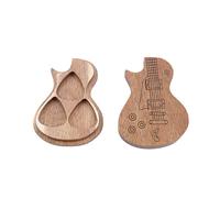 Hemobllo Boîte à Médiators en Bois Marron Clair Motif, Porte-médiator Pratique pour Guitare, Étui de Rangement Portable Voyage, Support Organisé pour Médiators