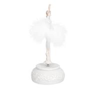 Hemobllo Boîte à Musique de Ballet Rotative en Résine Blanche Décoration Musicale pour Fille Souvenir de Festival Danseuse Ornement Élégant pour Chambre et Salon Présent D’Anniversaire