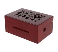 Hemobllo Boîte à Musique DIY à 15 Notes en Bois Sculpté Rouge Classique, Coffret à Manivelle Vintage Support pour Pièces, Organisateur de Rangement pour Assemblage et Décoration Intérieure