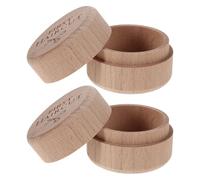 Hemobllo Boîte à souvenirs de cheveux de bébé en bois lot de 2, 5 x 5 x 3,5 cm, beige, couvercle sécurisé, pour nurserie et maison, coffret de naissance pour la première coupe de cheveux