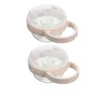 Hemobllo Boîte à Tétine Portable 2pcs en Pp Blanc Crochet Anti-poussière pour Bébé, pour Voyage et Fixation sur Poussette