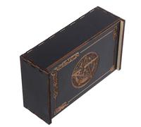 Hemobllo Boîte Bois Solide avec Symbole Pentagramme Boîte de Rangement pour Cartes Cristaux et Bijoux Coffret Décoratif pour Collectionneurs et Décoration Intérieure