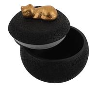 Hemobllo Boîte Commémorative pour Cendres de Chat 350 ML Noire Urne Funéraire Hermétique Résistante à L’Humidité Coffret Souvenir Artistique pour Chats Transportable et Solide Urne