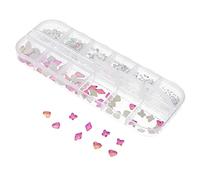 Hemobllo Boîte de en Résine 12 Cases pour Décoration d'Ongles Accessoires de Manucure DIY Gemmes Colorées pour Art d'Ongles Faciles à Appliquer pour Amateurs de Nail Art