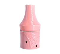 Hemobllo Boîte de Moxibustion Portable Céramique Rose avec Support Anti-brûlure Massage Corporel pour Visage Dos et Cou Filtration de Fumée Intégrée