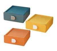 Hemobllo Boîte De Rangement à Tiroirs De Bureau 3 Pièces Petite Taille Multifonction Pour Maison Et Bureau Design Coloré Orange Crépuscule Jaune Mangue Bleu Paisible