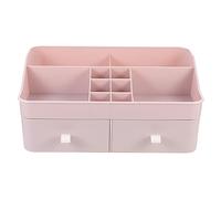 Hemobllo Boîte de Rangement Cosmétique avec Double Tiroir Organisateur de Pinceaux Rouges à Grand Modèle Rose pour Rangement Optimal des Produits de Beauté