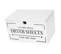 Hemobllo Boîte De Rangement Pour Papier De Séchage Support Pour Linge Réutilisable Organisateur Code Peluche Décoration Intérieure Articles Ménagers Pour Nouvelle Maison Bois Blanc