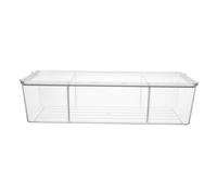 Hemobllo Boîte de Rangement Transparente Contenant Plastique Multi-Usage en Pet Moyenne Taille 3 Compartiments Amovibles et Couvercle pour Cosmétiques et Médicaments, Organiseur de Bureau