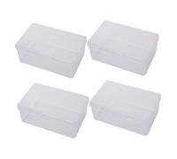 Hemobllo Boîte de Rangement Transparente en Plastique pour Coton Démaquillant Couvercle 4 Pcs
