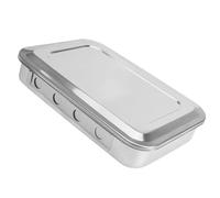 Hemobllo Boîte de Trempage en Acier Inoxydable 20 Cm avec Couvercle Ventilé, Plateau Carré Perforé pour Usage Laboratoire Médical, Rangement Hygiénique et Sécurisée