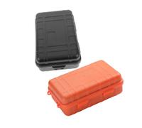 Hemobllo Boîte Étanche de Rangement en Plastique Noir 2 Pièces, Résistante | Aliments et Outils, Usage Camping et Extérieur, Finition Orange Assortie, Format Portable