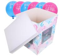 Hemobllo Boîte Gender Reveal avec Ballons Rose et Bleu Kit Décoration Fête Naissance Coffret Cadeau Stable et Facile à Assembler pour Shower
