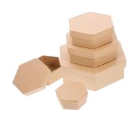 Hemobllo Boîte Hexagonale Kraft Coffret Cadeau Multifonction Vide Pour Rangement Bonbons Biscuits Bijoux Boîte Décorative Reusable Pour Fête Emballage Cadeau Et Simple Design