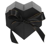 Hemobllo Boîte Présent de Cœur Noire 1 Pièce Boîte D'emballage Décorative Romantique pour Saint-valentin Anniversaire et Mariage Délicate Surface Lisse Matériau Papier Solide Idée Présent
