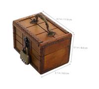 Hemobllo Boîte Rangement Bois Vintage avec Serrure à Combinaison Petit Coffre Au Trésor Rétro pour Bijoux Boîte Souvenir Décorative et Organisateur Polyvalent