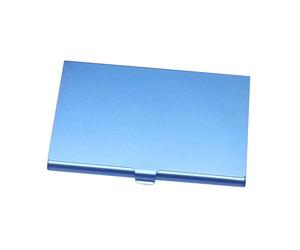 Hemobllo Boîtier Métallique Bleu Stable et Compact Organisateur de Bureau Élégant en Alliage D'aluminium pour Cartes de Visite et Cartes de Crédit pour Usage Professionnel