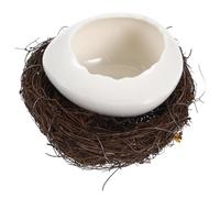 Hemobllo Bol à Dessert Céramique Forme Coquille Œuf avec Nid Décoratif Bol Multifonction pour Snacks et Desserts Design Innovant et Compact pour Usage Ménager