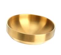 Hemobllo Bol à Soupe Doré Acier Inoxydable à Double Paroi Bol Épais Isolant pour Bibimbap et Nouilles Coréennes Ustensile de Cuisine et Résistant
