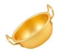 Hemobllo Bol Alliage Aluminium Jaune avec Poignées Bol Multi Usage pour Salades Snacks Réutilisable et Compatible Micro Ondes pour Repas et Sorties Plein Air