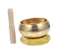 Hemobllo Bol Chantant Bouddhiste Fait Main avec Baguette pour Yoga et Relaxation Bol Sonore pour Prière et Décoration Zen
