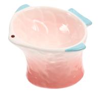Hemobllo Bol Chat Inclinable Surélevé Décoratif Forme de Poisson Rose Récipient Alimentaire Protecteur pour Chatons et Chiens Surface Douce Facile à Nettoyer Cadeau Original pour Amoureux