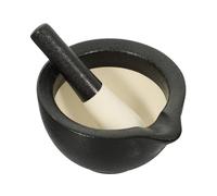 Hemobllo Bol de Broyage Céramique Résistant à Usure avec Bol de Laboratoire Polyvalent pour Mélanger et Broyer Outil de Broyage pour Épices et Aliments Noir Mat