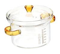 Hemobllo Bol Verre Chaleur avec Couvercle Bol à Petits Plats Mijotés et Œufs Vapeur pour Desserts et Alimentation