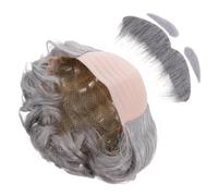 Hemobllo Bonnet Chauve pour Adulte avec Barbe et Sourcils Perruque de Vieillard pour Costume Halloween Accessoire de Cosplay Réaliste