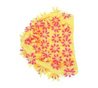 Hemobllo Bonnet de Bain Fleur Double Couche en Tissu Jaune pour Femmes, Protection des Cheveux et Confort, pour Spa et Événements Rétro, Sandales Femme