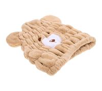 Hemobllo Bonnet de Séchage pour Cheveux Garçon et Filles en Polaire Corail Absorbante, Serviette Sèche-Cheveux D’Ours, Taille Garçon et Filles, Couleur Kaki, pour Maison et Voyage