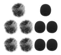 Hemobllo Bonnette Micro Cravate Fourrure 3X3X1,5 CM Lot de 10 Protections Anti-Vent pour Mini Microphone à Pince Usage Intérieur Extérieur