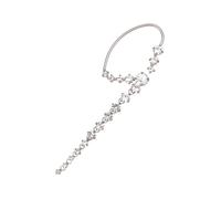 Hemobllo Boucle D'oreille Non Percée Cristal Manchette D'oreille Femme En Métal Argenté Bijou Clip Oreille Droite Décoratif Unitaire