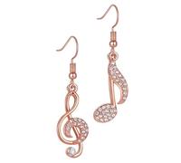 Hemobllo Boucles D’oreilles Pendantes Note Musicale Créatives en Alliage Or Rose pour Femmes Accessoire Élégants Usage Quotidien Design Original
