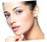 Hemobllo Boucles D'oreilles Boules De Verre Sphériques Double Face Fleurs Séchées, Accessoires Bijoux Pour Femmes, Décorations Élégantes Pour Fêtes Et Mariages, Finition Blanche Lisse