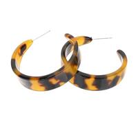 Hemobllo Boucles D'oreilles Créoles Femme Rétro En Résine Écaille De Tortue Léopard, Légères Et Petites, Bijoux Mode Pour Fêtes Et Usage Quotidien