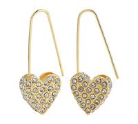 Hemobllo Boucles D'oreilles en Alliage Doré Forme Cœur Zircone, Style Créatif et Élégant, Pièce de Déclaration Solide pour Décor Quotidien ou Fête, 1 Paire