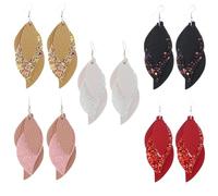 Hemobllo Boucles D'oreilles Pendantes Effet en Cuir à Paillettes Légères et Créatives Élégantes et Contemporaines pour Banquet ou Soirée pour Femme