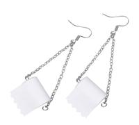 Hemobllo Boucles D'oreilles Pendantes Femme en Alliage Léger Design Rouleau de Papier 4pcs Mode Créatives pour Vie Quotidienne et Photos Argenté