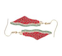 Hemobllo Boucles D'oreilles Pendantes Pastèque en Alliage Doré avec Cristaux, Bijoux D'été Légers pour Femmes, pour Fêtes et Mariages,